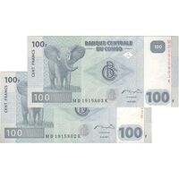اسکناس 100 فرانک 2007 جمهوری دموکراتیک - جفت - UNC64 - کنگو