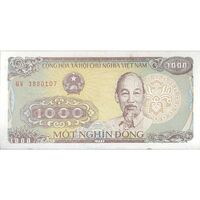 اسکناس 1000 دانگ 1988 (شماره سریال بزرگ) جمهوری سوسیالیستی - تک - UNC63 - ویتنام