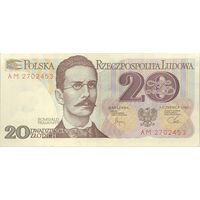 اسکناس 20 زلوتی 1982 جمهوری خلق - تک - UNC63 - لهستان