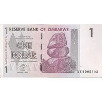 اسکناس 1 دلار 2007 جمهوری - تک - UNC62 - زیمبابوه