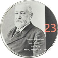 مدال یادبود بنجامین هریسون رئیس جمهور آمریکا - PF67 - ایالات متحده آمریکا