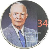 مدال یادبود دوایت دیوید آیزنهاور رئیس جمهور آمریکا - PF67 - ایالات متحده آمریکا