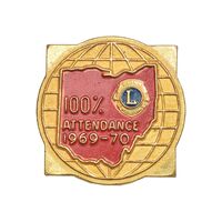 نشان باشگاه بین المللی لاینز 1969-1970 - 100% حضور - AU - ایالات متحده آمریکا