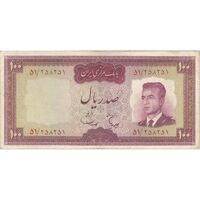 اسکناس 100 ریال (هویدا - سمیعی) - تک - VF25 - محمد رضا شاه