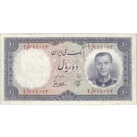 اسکناس 10 ریال 1337 - تک - EF40 - محمد رضا شاه