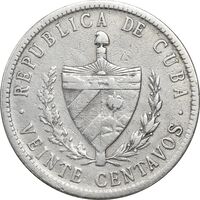 سکه 20 سنتاوو 1920 - EF45 - کوبا