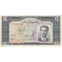 اسکناس 10 ریال 1332 - تک - VF35 - محمد رضا شاه