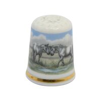 انگشتانه چینی قدیمی طرح اسب - کد 006615