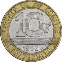 سکه 10 فرانک 1992 جمهوری کنونی - EF45 - فرانسه