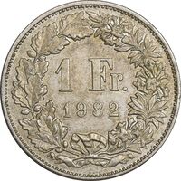 سکه 1 فرانک 1982 دولت فدرال - EF45 - سوئیس