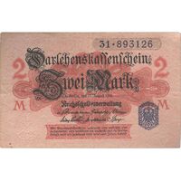 اسکناس 2 مارک 1914 ویلیام دوم - تک - VF - آلمان