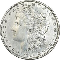 سکه یک دلار 1884 مورگان - AU58 - آمریکا