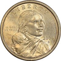 سکه یک دلار 2000D ساکاگاوا (دختر سرخپوست) - MS61 - آمریکا