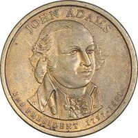سکه یک دلار 2007P ریاست جمهوری جان آدامز - AU55 - آمریکا