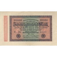 اسکناس 20000 مارک 1923 جمهوری وایمار - تک - EF - آلمان