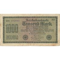 اسکناس 1000 مارک 1922 جمهوری وایمار - تک - F - آلمان