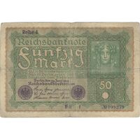اسکناس 50 مارک 1919 جمهوری وایمار - تک - F - آلمان