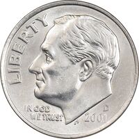 سکه 1 دایم 2001D روزولت - MS61 - آمریکا