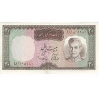 اسکناس 20 ریال (آموزگار - سمیعی) - تک - UNC62 - محمد رضا شاه