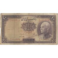 اسکناس 10 ریال پشت فارسی - مهر نامشخص - تک - VF20 - رضا شاه