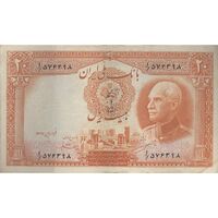 اسکناس 20 ریال پشت فارسی - مهر 1321 - تک - EF45 - رضا شاه