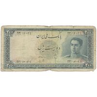 اسکناس 200 ریال سری سوم - تک - F12 - محمد رضا شاه