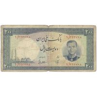 اسکناس 200 ریال 1337 - تک - F12 - محمد رضا شاه