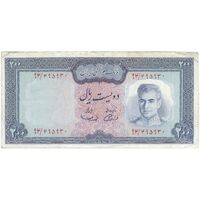 اسکناس 200 ریال (آموزگار - سمیعی) نوشته سیاه - تک - EF40 - محمد رضا شاه