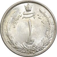 سکه 1 ریال 1313 - 3 تاریخ کوچک - MS63 - رضا شاه