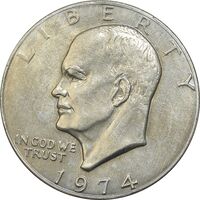 سکه یک دلار 1974 آیزنهاور - AU58 - آمریکا
