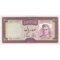 اسکناس 100 ریال (آموزگار - سمیعی) نوشته سیاه - تک - VF35 - محمد رضا شاه