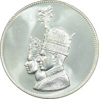 مدال نقره جشن تاجگذاری 1346 - MS65 - محمد رضا شاه