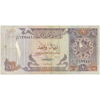 اسکناس 1 ریال بدون تاریخ (1985) حمد بن خلیفه آل ثانی - تک - VF35 - قطر