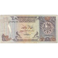 اسکناس 1 ریال بدون تاریخ (1985) حمد بن خلیفه آل ثانی - تک - VF35 - قطر