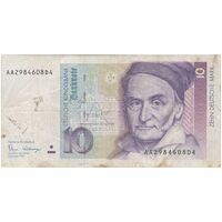 اسکناس 10 مارک 1989 جمهوری فدرال - تک - VF - آلمان