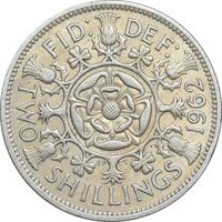 سکه 2 شیلینگ 1962 الیزابت دوم - EF45 - انگلستان