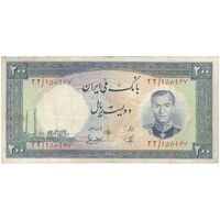 اسکناس 200 ریال 1337 - تک - VF25 - محمد رضا شاه