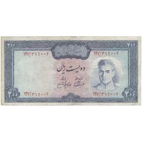 اسکناس 200 ریال (آموزگار - جهانشاهی) - تک - VF25 - محمد رضا شاه