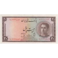 اسکناس 20 ریال سری سوم - تک - UNC61 - محمد رضا شاه