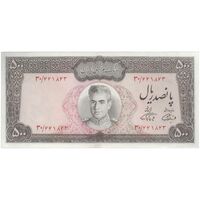 اسکناس 500 ریال (آموزگار - فرمان فرماییان) نوشته سیاه - تک - UNC60 - محمد رضا شاه