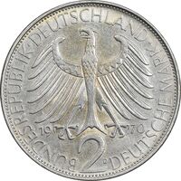 سکه 2 مارک 1970D جمهوری فدرال - ماکس پلانک - AU58 - آلمان