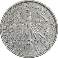 سکه 2 مارک 1964F جمهوری فدرال - ماکس پلانک - EF45 - آلمان