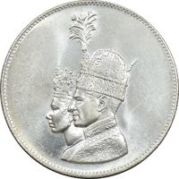 مدال نقره جشن تاجگذاری 1346 - MS63 - محمد رضا شاه