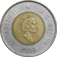 سکه 2 دلار 1996 الیزابت دوم - AU50 - کانادا
