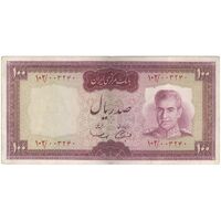 اسکناس 100 ریال (آموزگار - سمیعی) نوشته قرمز - VF35 - محمد رضا شاه