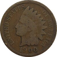 سکه 1 سنت 1900 سرخپوستی - F - آمریکا