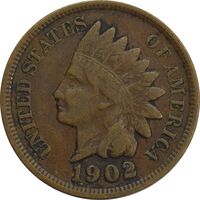 سکه 1 سنت 1902 سرخپوستی - EF40 - آمریکا