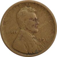 سکه 1 سنت 1919 لینکلن - VF20 - آمریکا