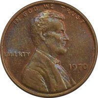 سکه 1 سنت 1970 لینکلن - MS63 - آمریکا