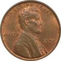 سکه 1 سنت 1973 لینکلن - MS62 - آمریکا